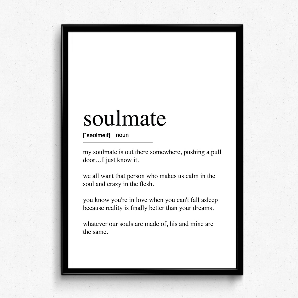 Soulmate Definition, Modern Scandinavian Art Print