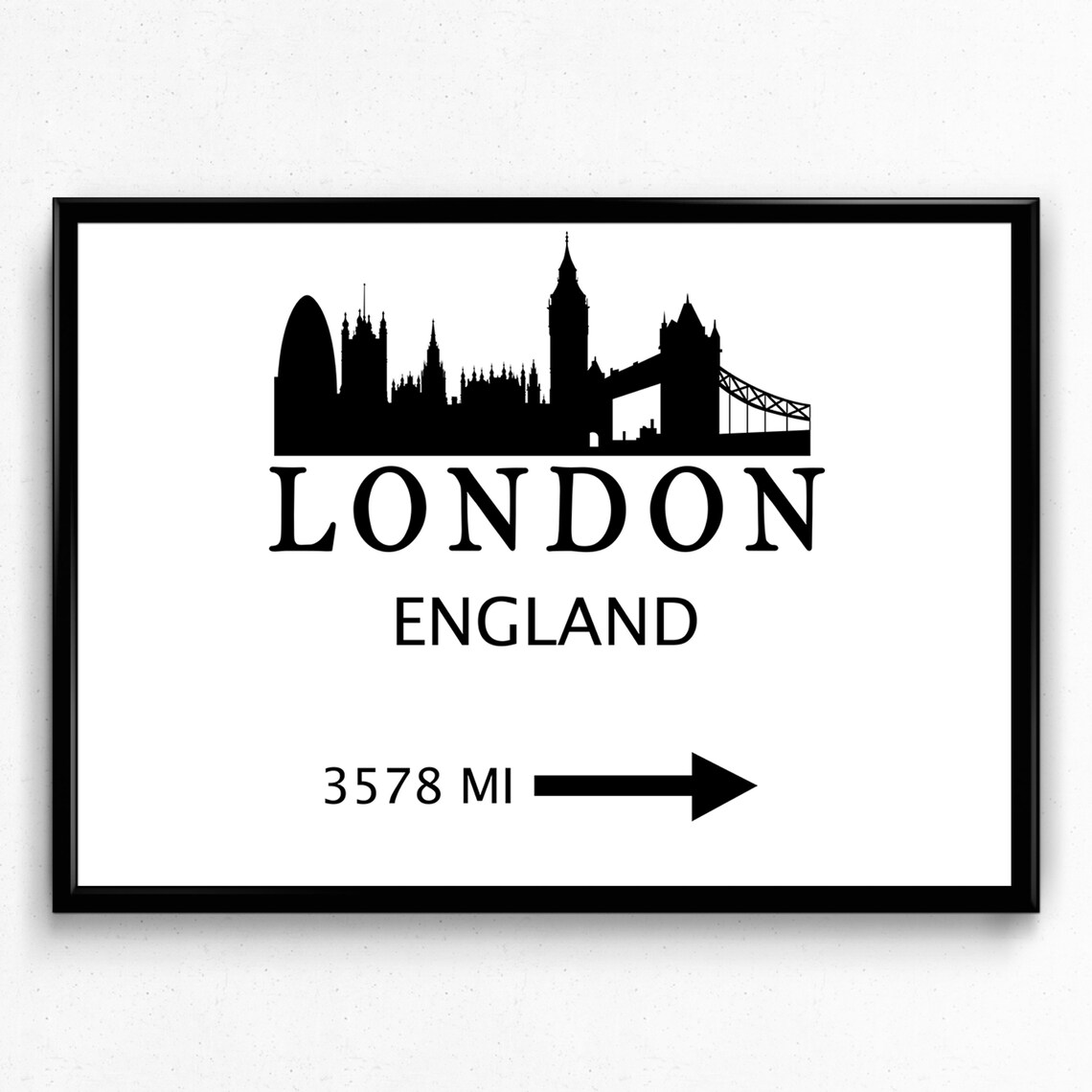 London Skyline Art Print, Modern Cityscape