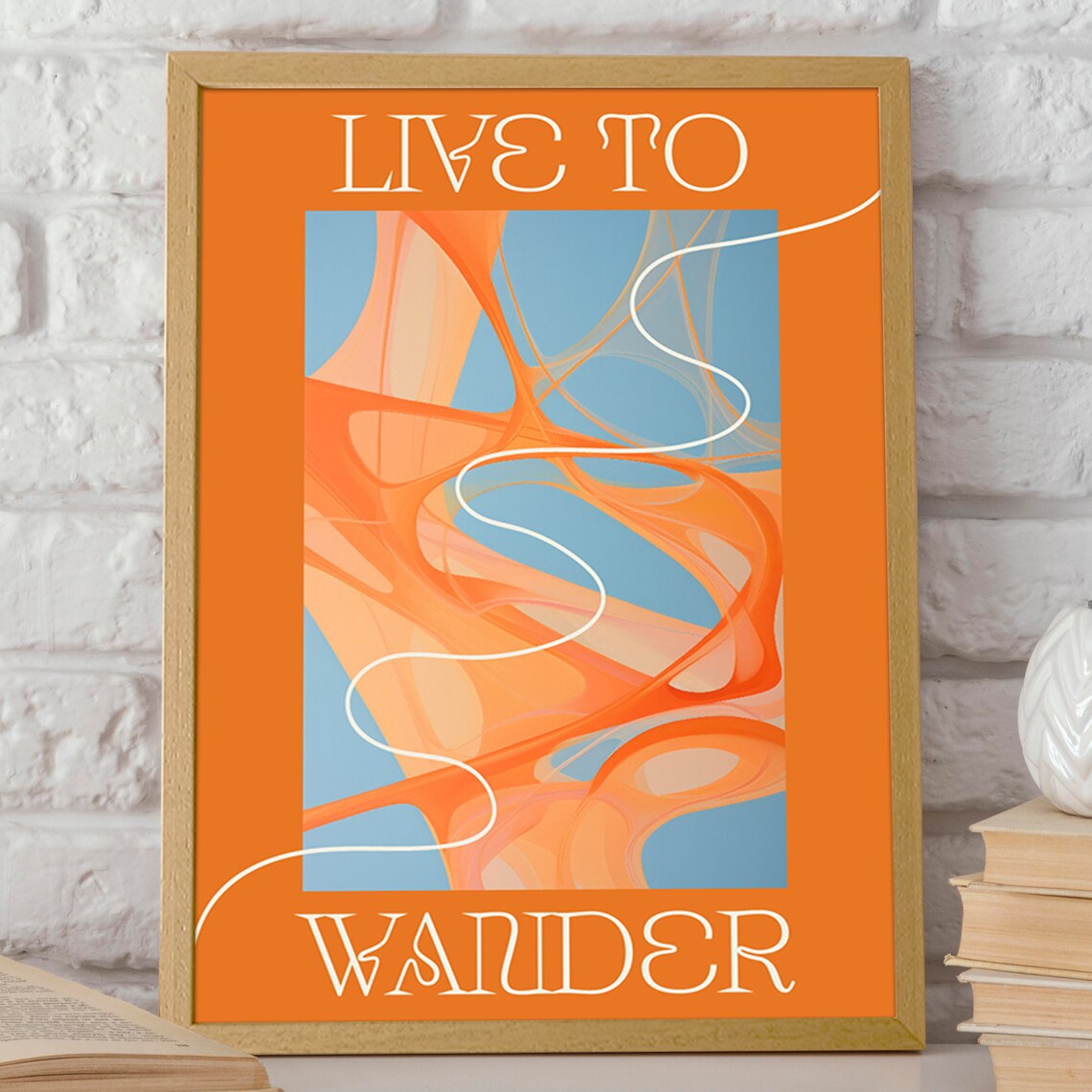 Live To Wonder Quote, Contemporary Abstract Decor - Image 2