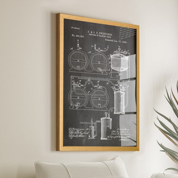 Craft Your Bars Ambiance Beer Making Process Patent Poster Ideal Brewing Decor For Bar And Home Unique Brewing Wall Art Wb130