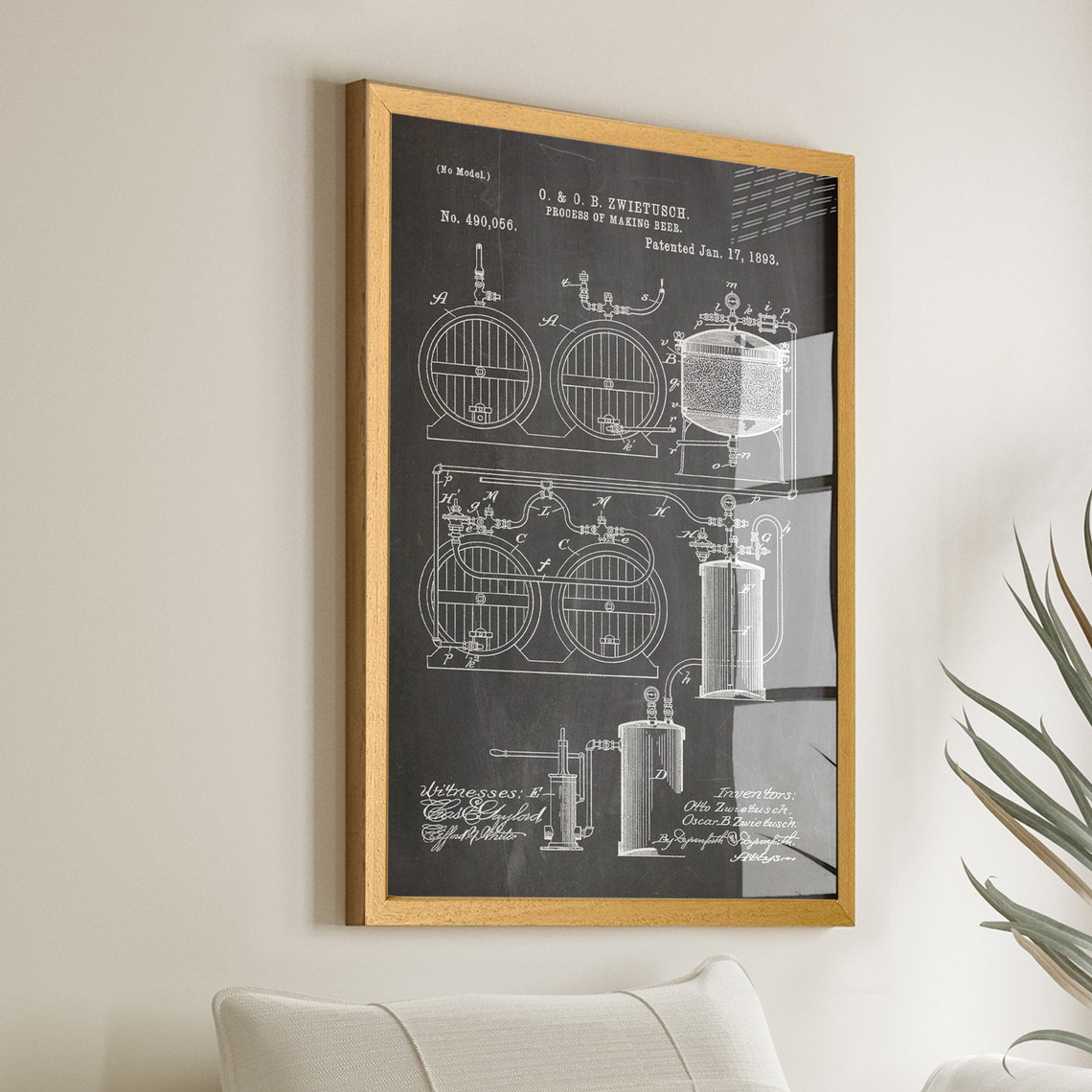 Craft Your Bars Ambiance Beer Making Process Patent Poster Ideal Brewing Decor For Bar And Home Unique Brewing Wall Art Wb130