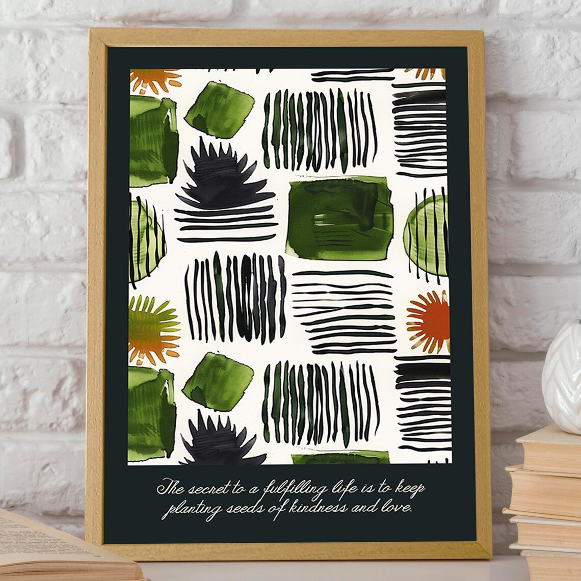 Abstract Botanical Pattern, Scandinavian Minimalist Art Print - Image 2