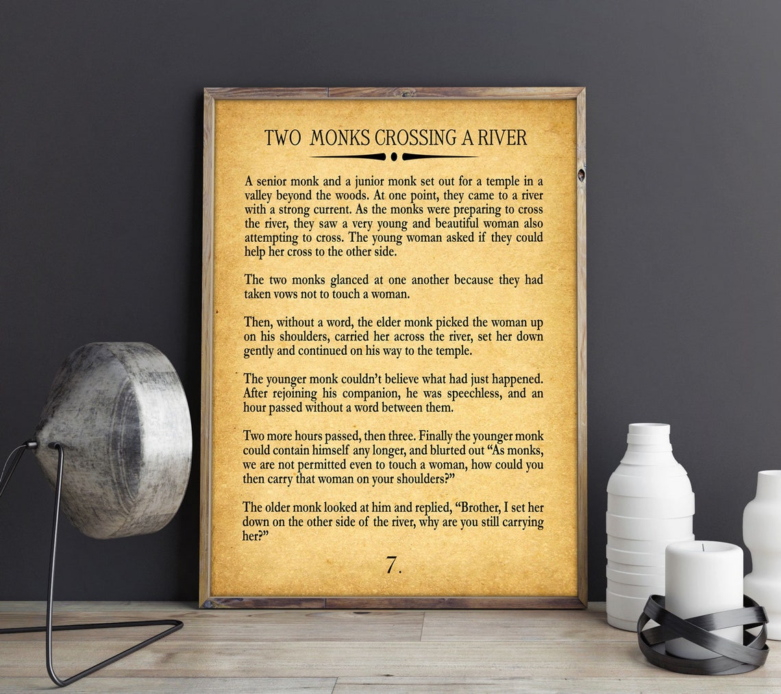 Two Monks Crossing A River Parable Buddhist Wisdom Story - Image 2
