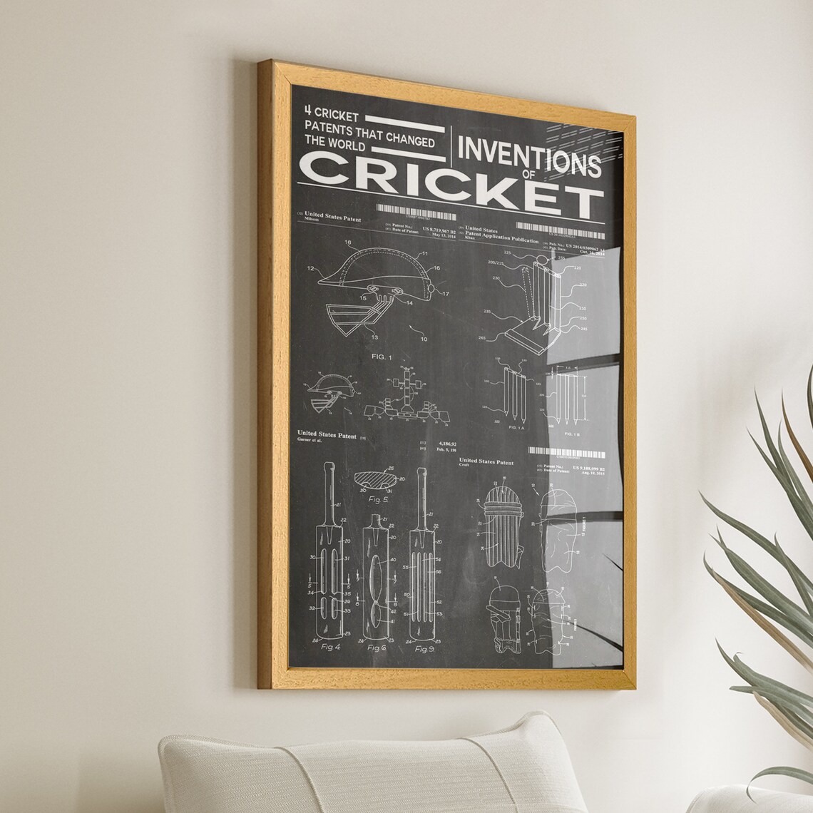 Cricket Patent Poster, Vintage Inventions Art Print
