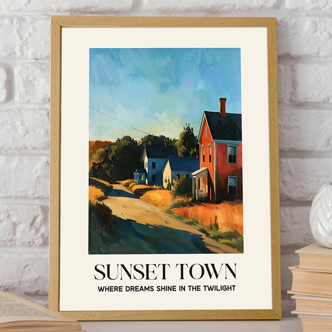 Countryside Sunset, Rustic Evening Town Poster - Image 2
