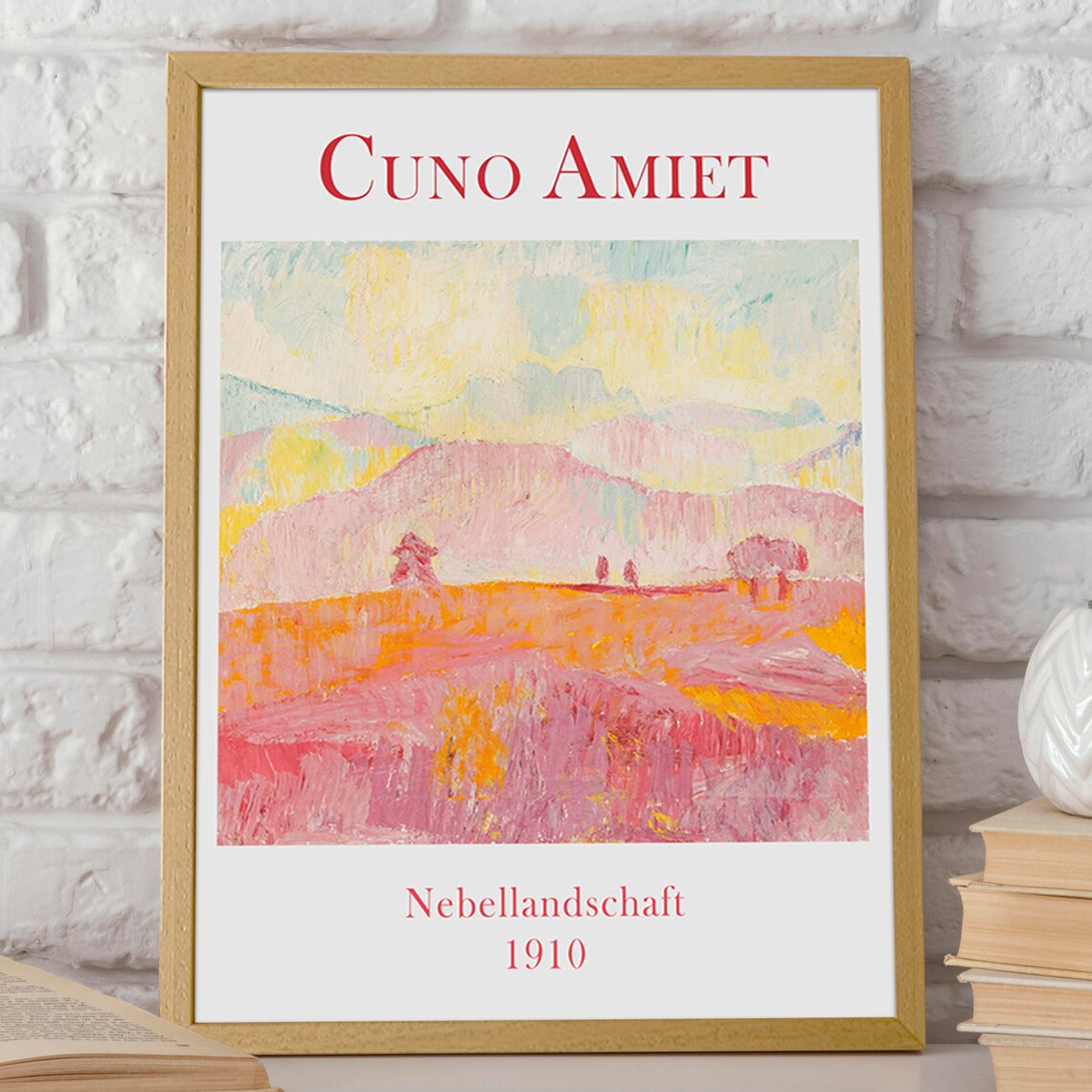 Pastel Dreams Pink Foggy Landscape Painting By Cuno Amiet Romantic Pink Wall Art Print 1922 Add A Touch Of Ethereal Beauty To Your Space - Image 2