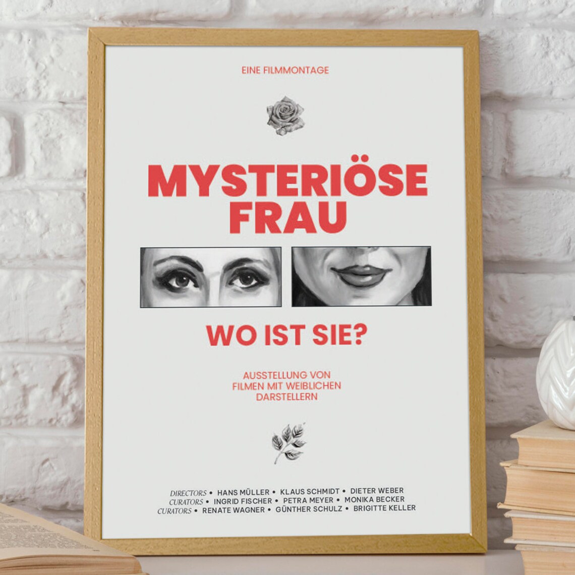 Mysteriöse Frau Wo Ist Sie German Cinema Exhibition Close-Up Face Poster - Image 2