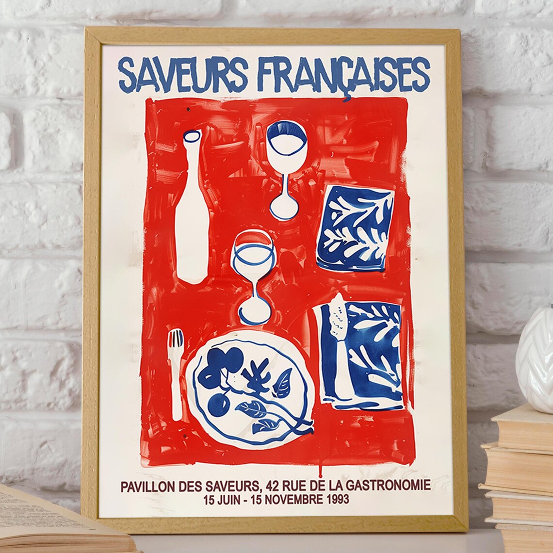French Cuisine Modern Kitchen Art Print, Saveurs Françaises - Image 2