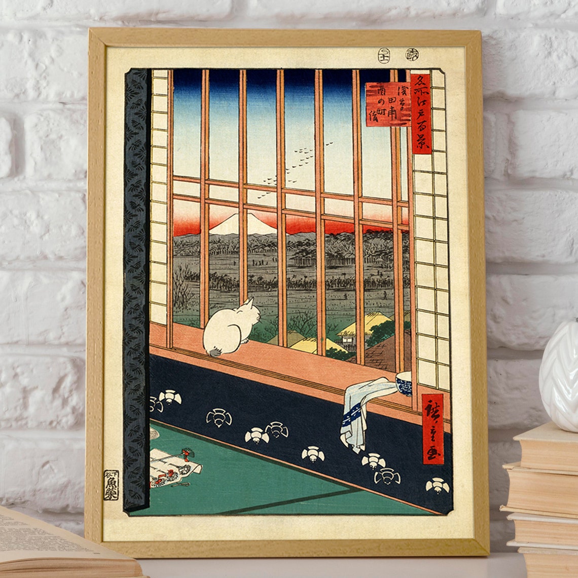 Majestic White Cat, Japanese Cat Master Art Print - Image 2