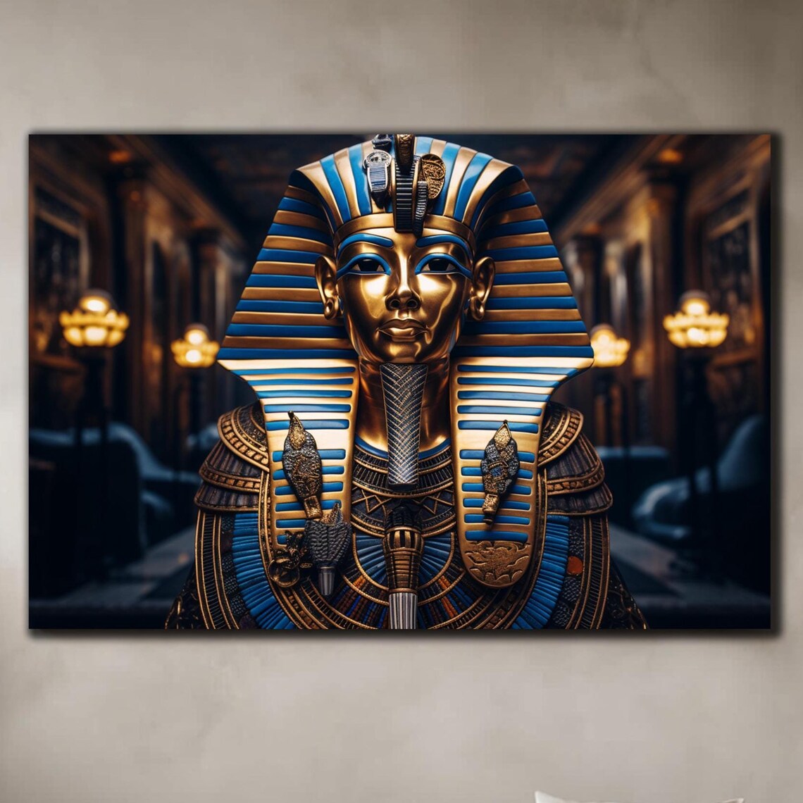 Tutankhamun Golden Pharaoh Mask Ancient Egypt History Wall Art Poster