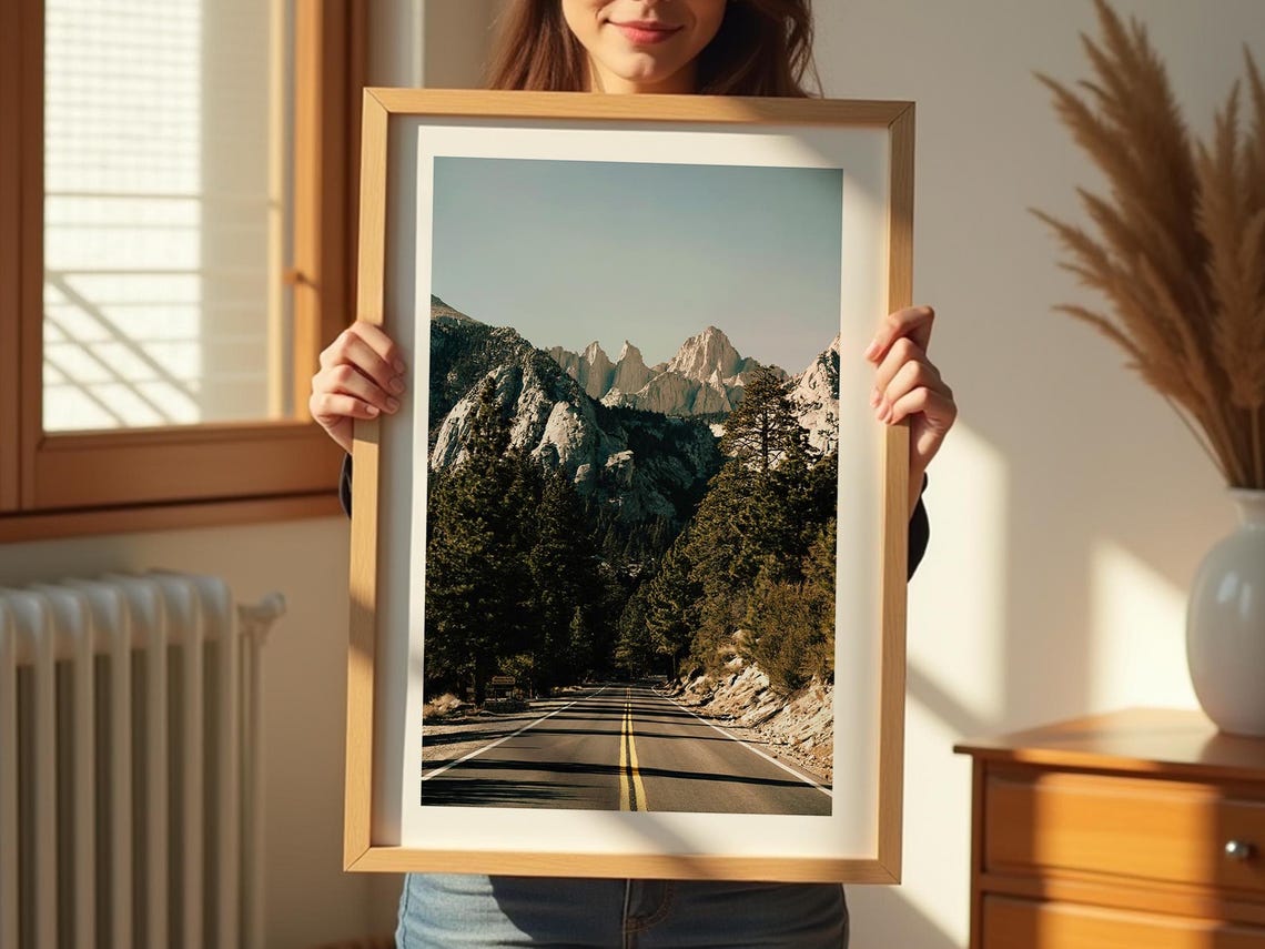Sierra Nevada Mountain Road California Pine Forest Photography Poster - Image 2