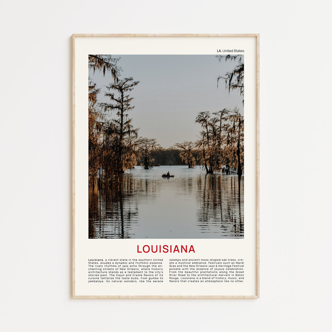 Louisiana Bayou Cypress Swamp Canoe Among Moss Trees Film Poster