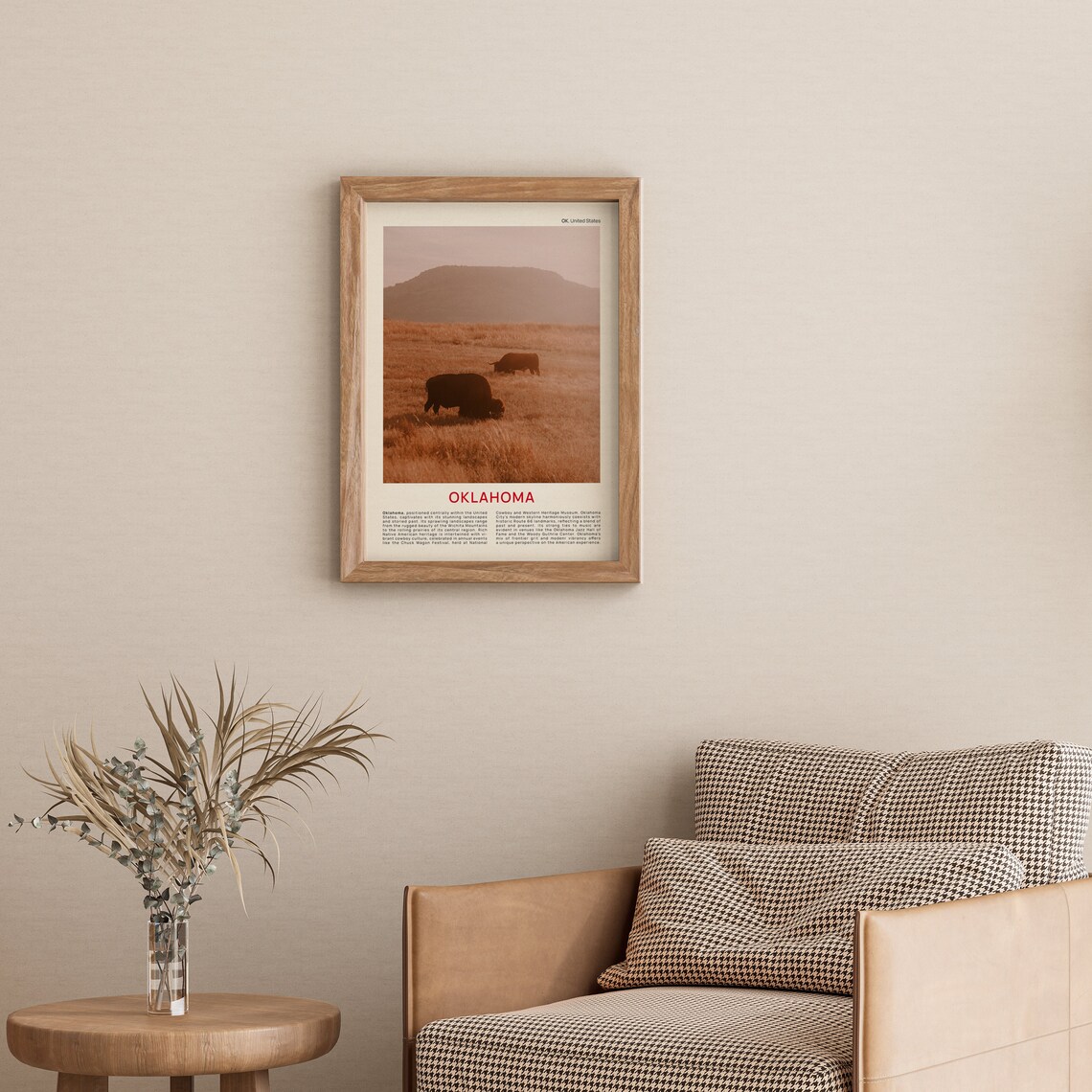 Oklahoma Prairie Buffalo Grazing at Sunset Film Photo Wall Poster - Image 4