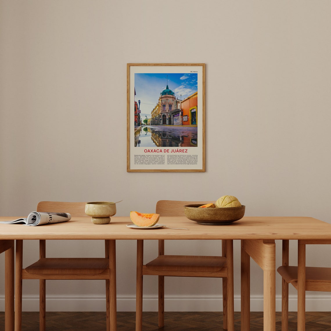 Oaxaca De Juarez Mexico Colonial Street Reflections Travel Poster - Image 4