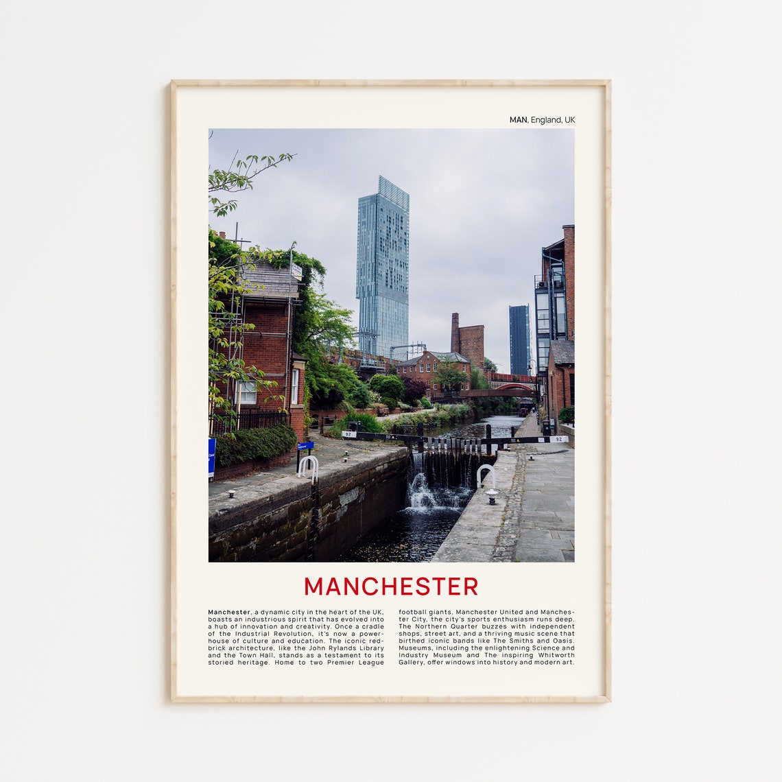 Manchester Canal Lock Historic Brick Buildings England Print