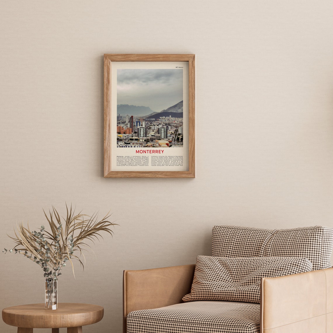 Monterrey Mexico City Mountains Skyline Film Photo Travel Poster - Image 3