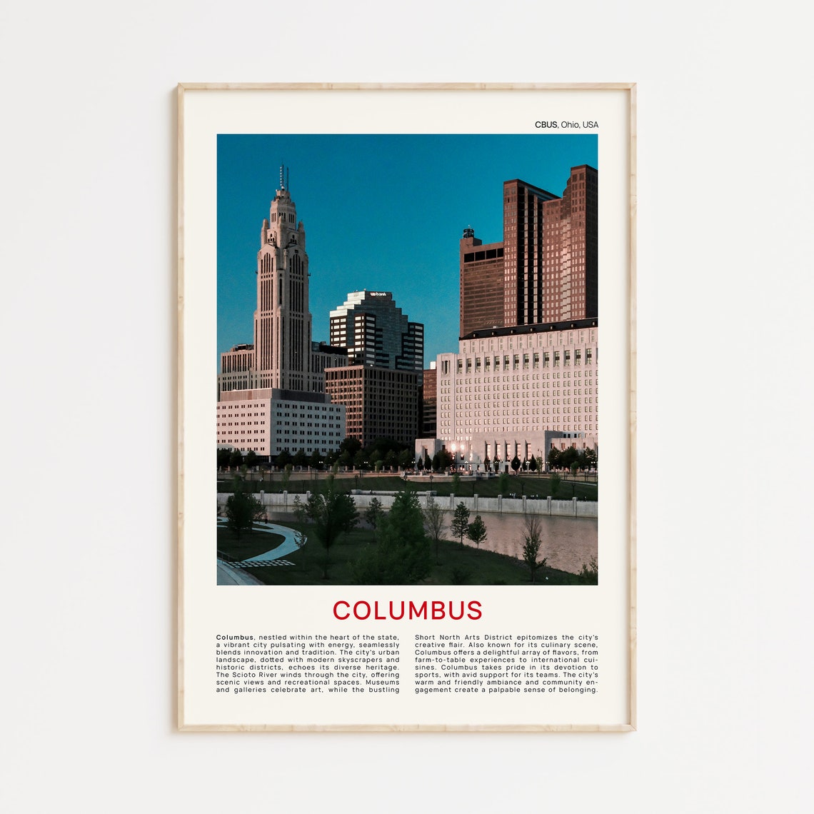 Columbus Print Film Photo Columbus Wall Art Columbus Poster Columbus Photo Columbus Poster Print Ohio Wall Decor Ohio Poster Print Usa