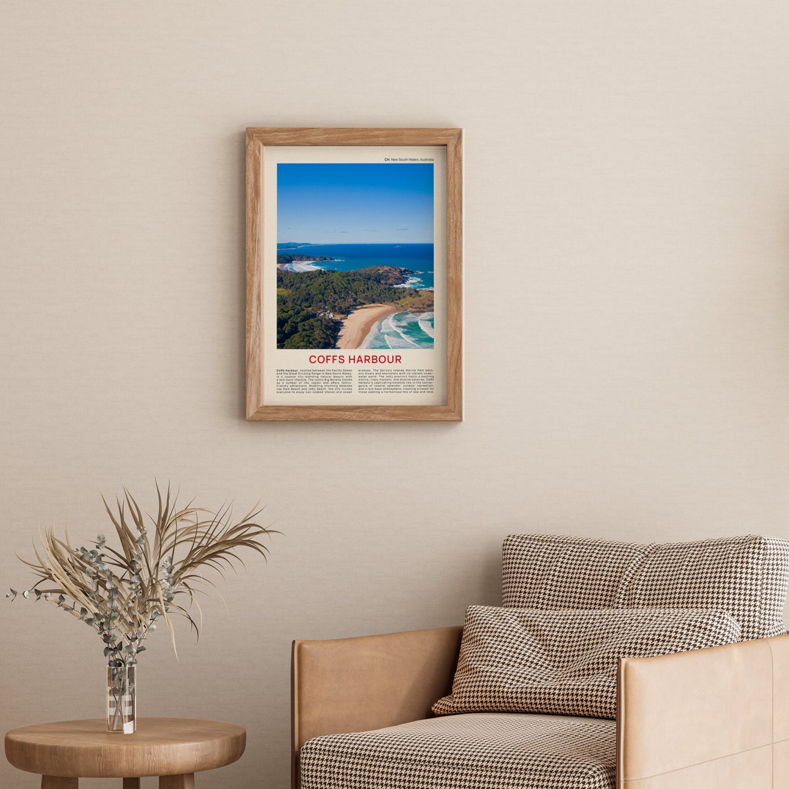 Coffs Harbour Aerial Coastline and Beach Film Photo Travel Poster - Image 3