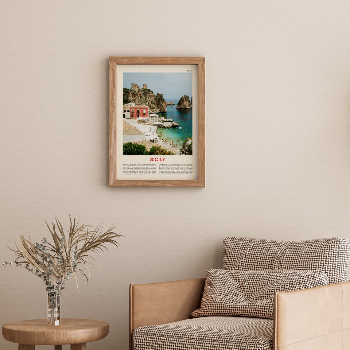 Sicily Rocky Coast Cliffs Turquoise Sea Italy Photography Poster - Image 3
