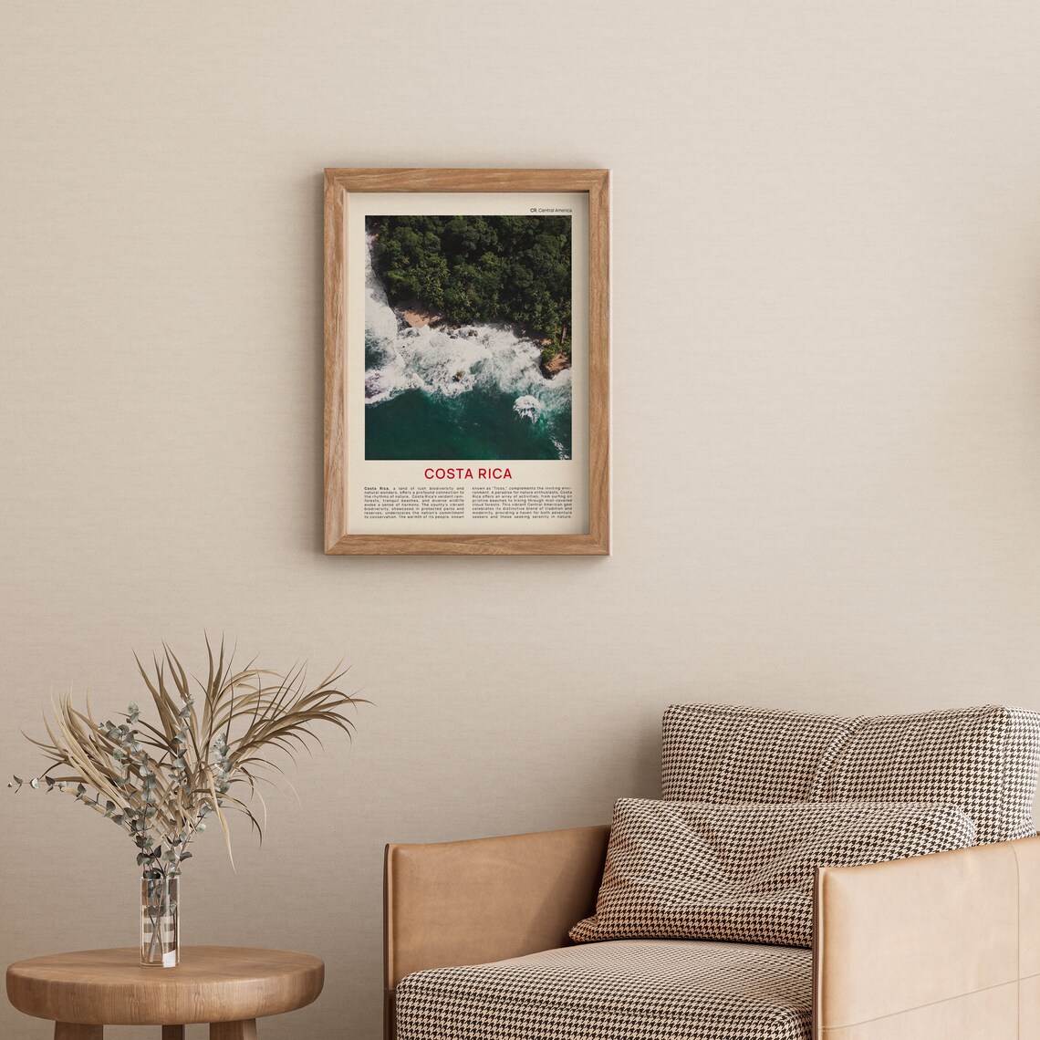 Costa Rica Aerial Rainforest Coast Waves Top Down Travel Poster - Image 3