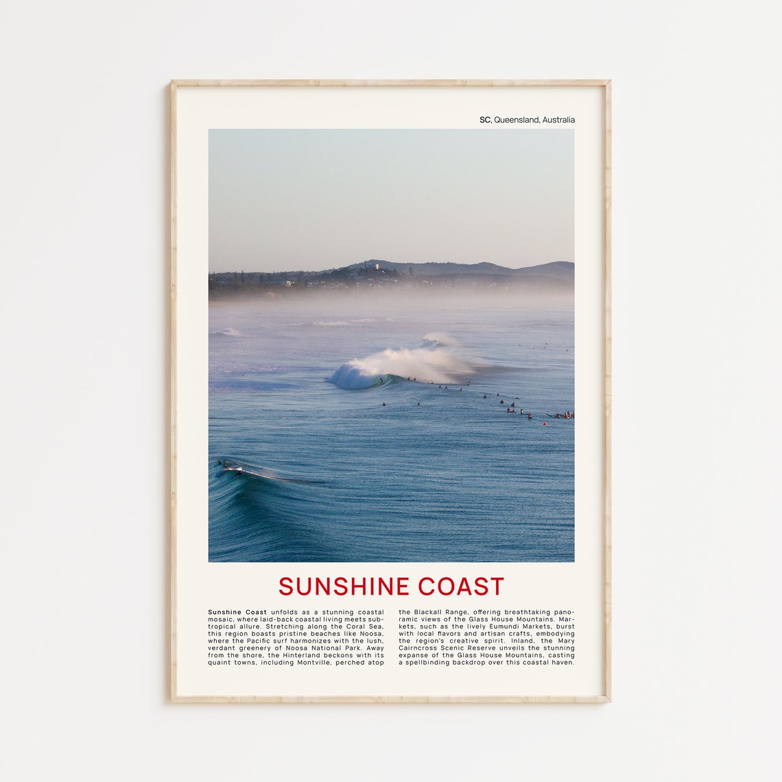 Sunshine Coast Print Film Photo Sunshine Coast Wall Art Sunshine Coast Poster Sunshine Coast Photo Sunshine Coast Poster Print Qld Surf