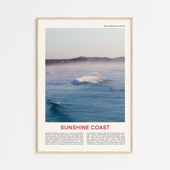 Sunshine Coast Print Film Photo Sunshine Coast Wall Art Sunshine Coast Poster Sunshine Coast Photo Sunshine Coast Poster Print Qld Surf