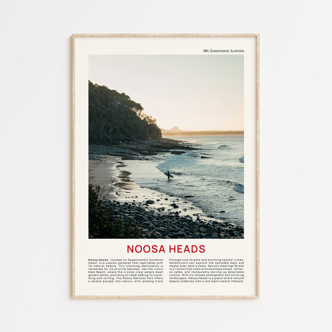 Noosa Heads Travel Poster, Queensland Art Print