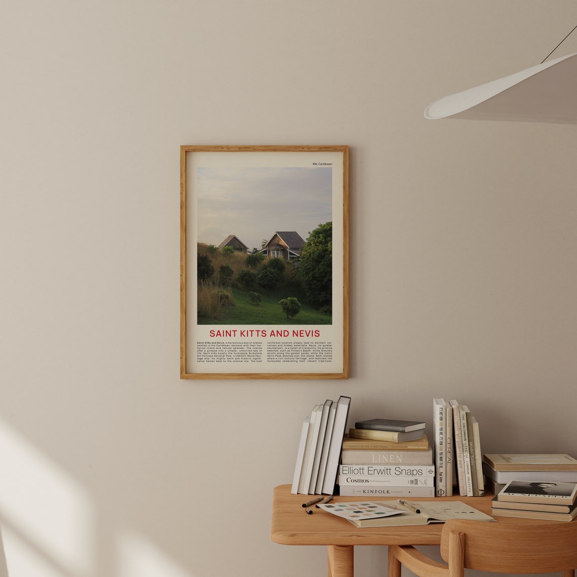 Saint Kitts and Nevis Colonial Cottages Caribbean Island Poster - Image 2