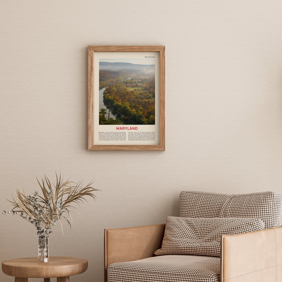 Maryland Autumn River Valley Morning Mist Film Photo Travel Poster - Image 3
