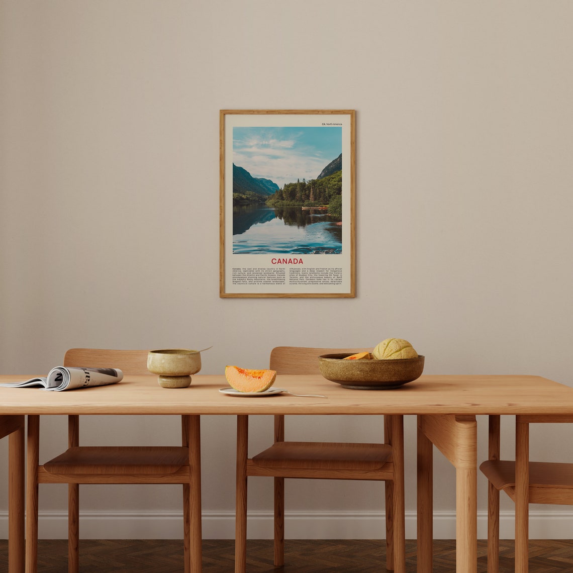 Canada Mountain Lake Mirror Reflection Forest Scenery Photo Poster - Image 3