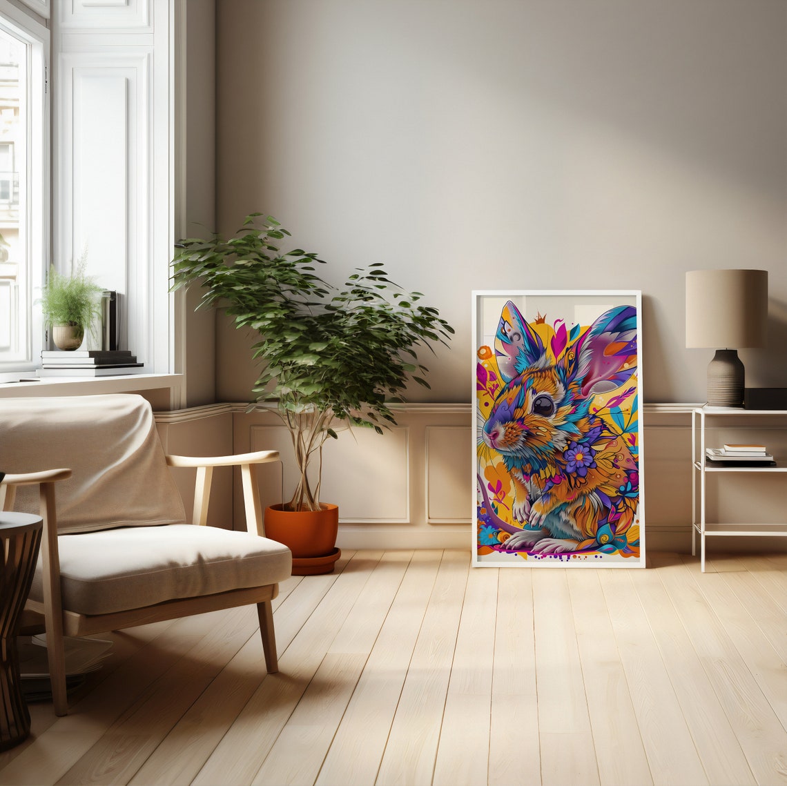 Colorful Psychedelic Rabbit Pop Art With Intricate Patterns Poster - Image 4