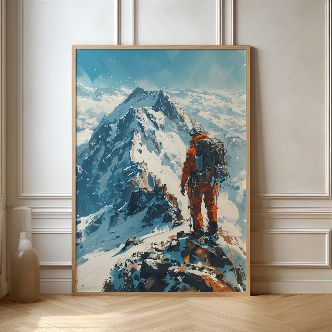 High Altitude Climbing Watercolor Adventure Art Print