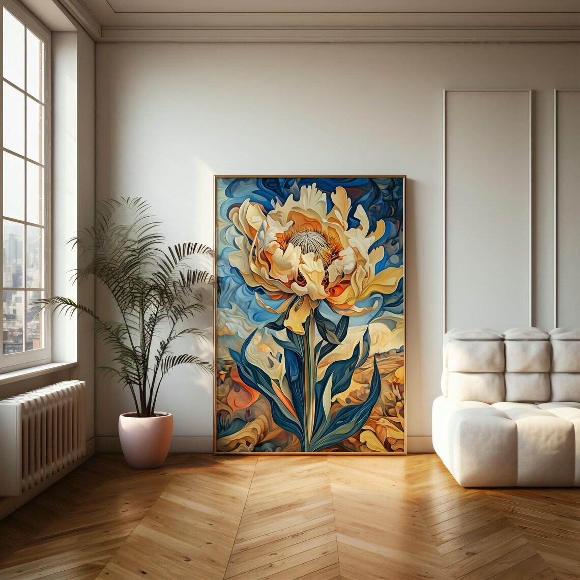 Modern Abstract Flower Poster, Vibrant Floral Dream - Image 2