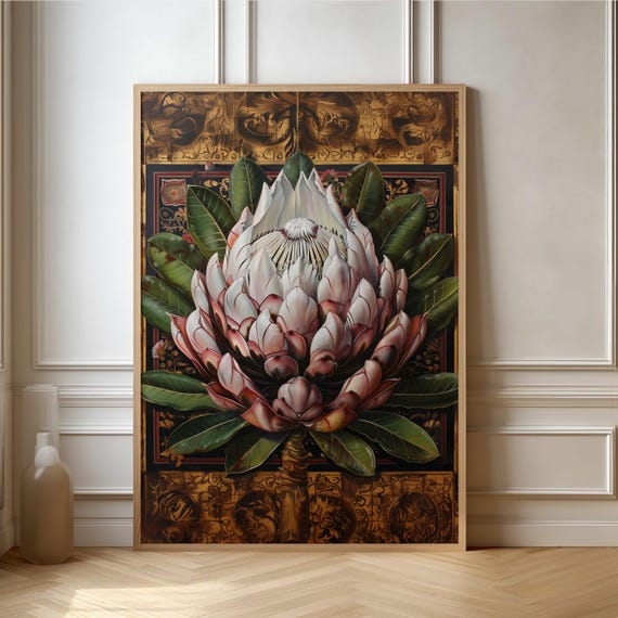 Protea Botanical Floral Poster Print, Nature Study