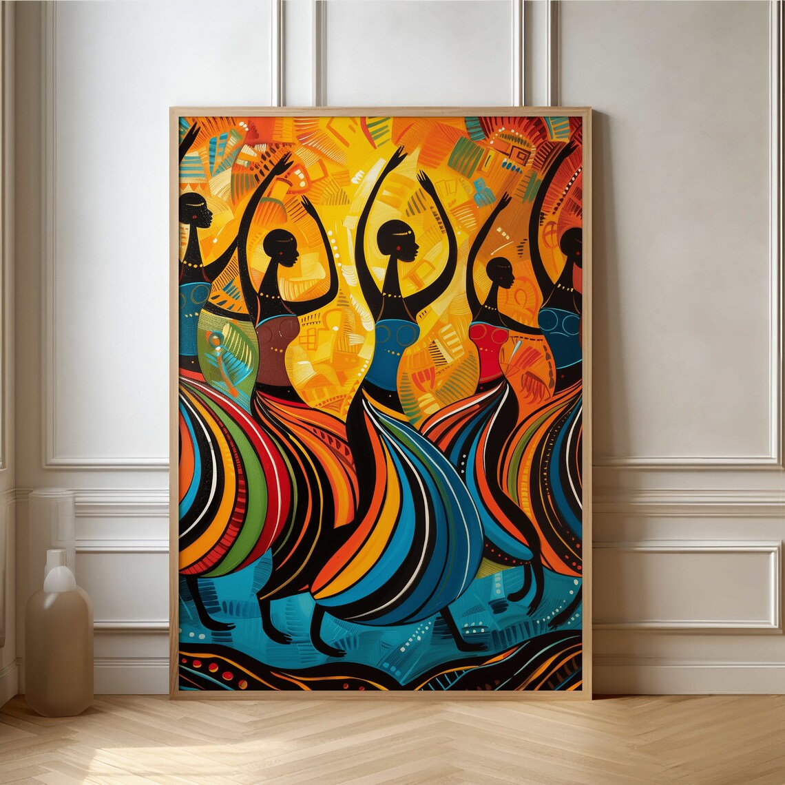 Beautiful African Tribal Dance Poster Modern Abstract Wall Art Print