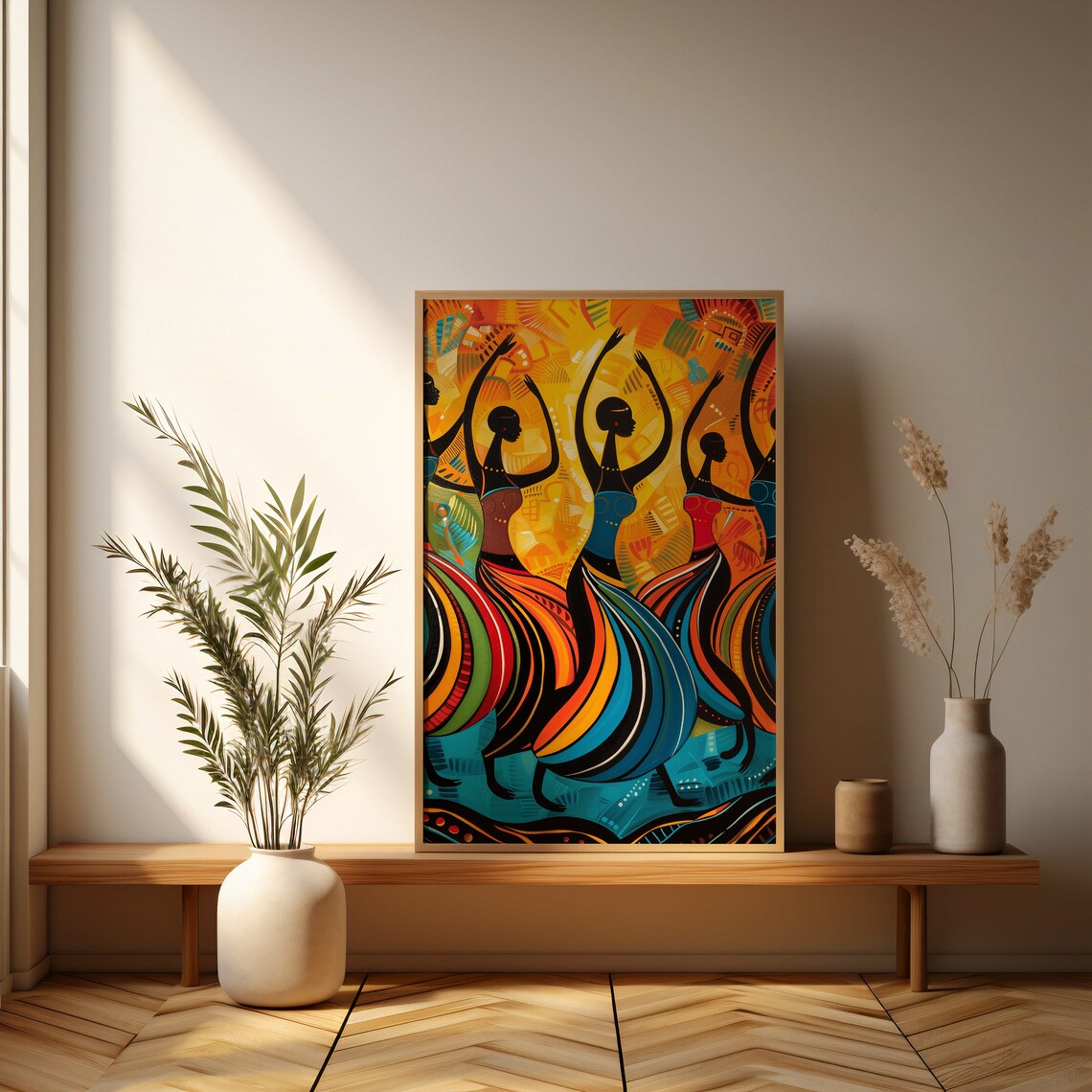 Beautiful African Tribal Dance Poster Modern Abstract Wall Art Print - Image 3