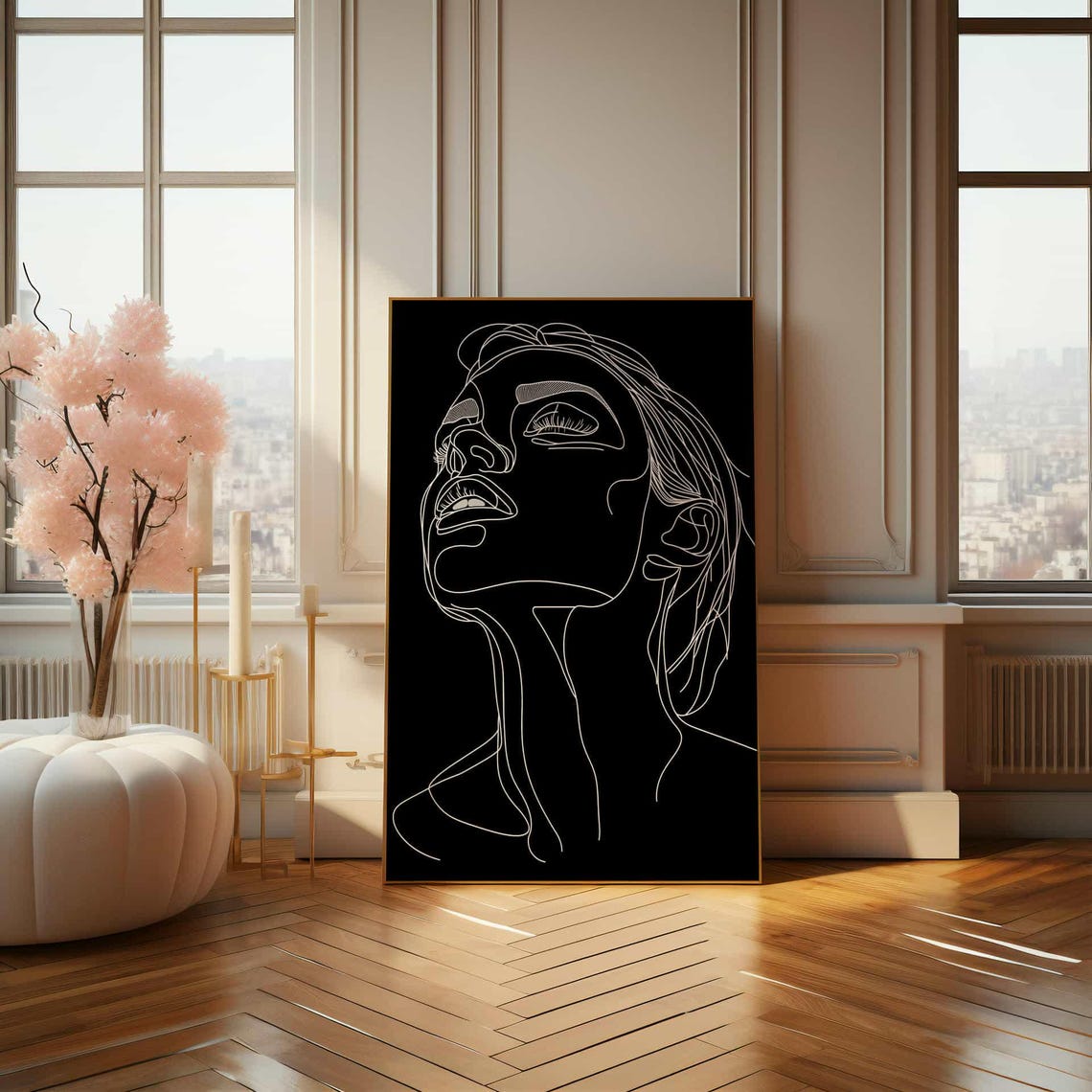Contemporary Minimal Line Art Poster Elegant Face Outline For Home - Image 4