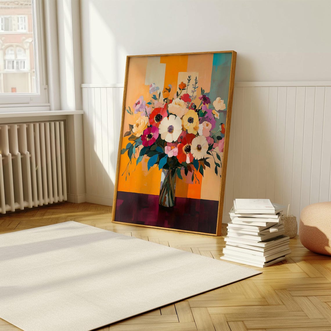 Vibrant Floral Abstract Poster Bold Colorful Flower Arrangement Art Print For Stylish Modern Home Decor - Image 5