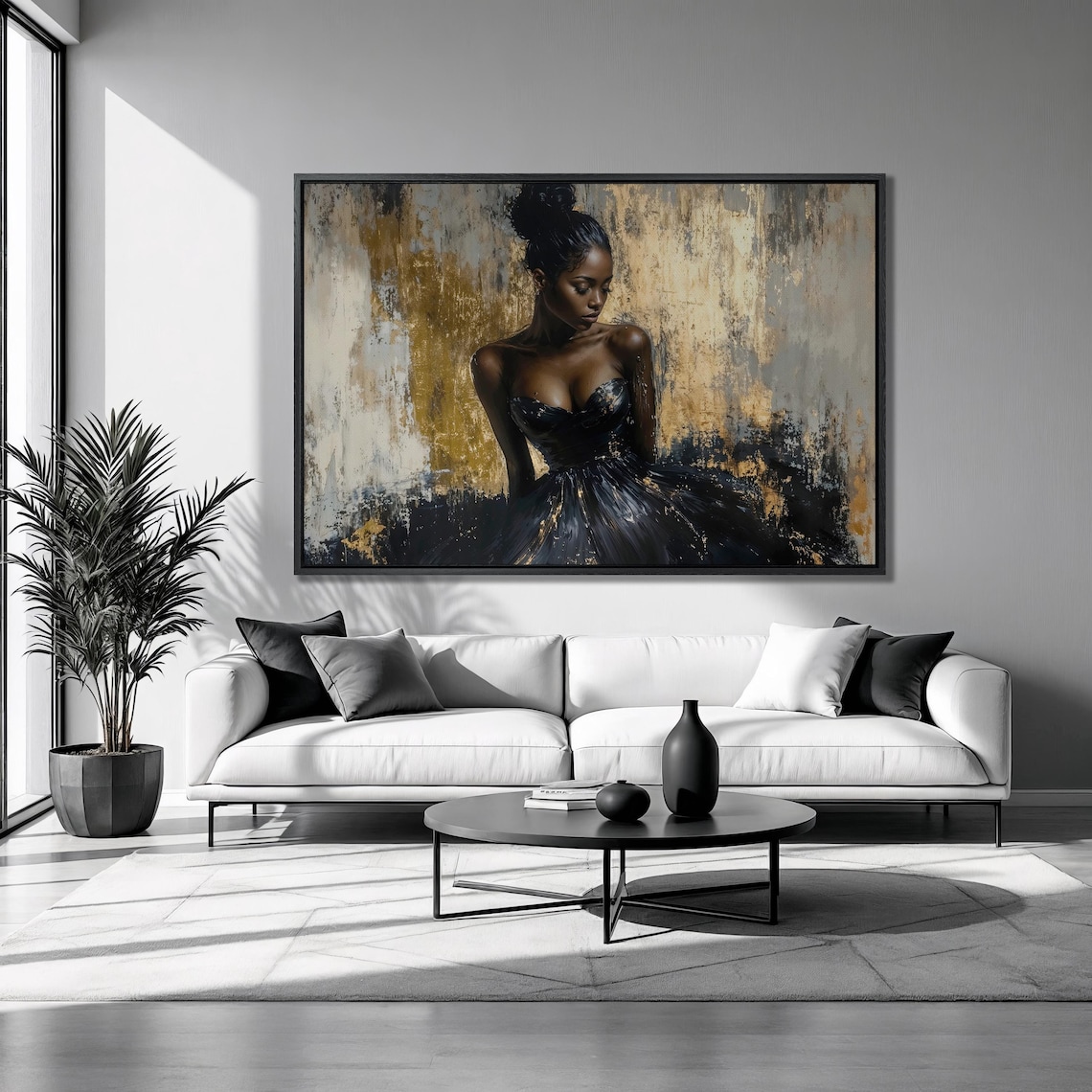 Black Girl Portrait, Stylish Feminine Art Print