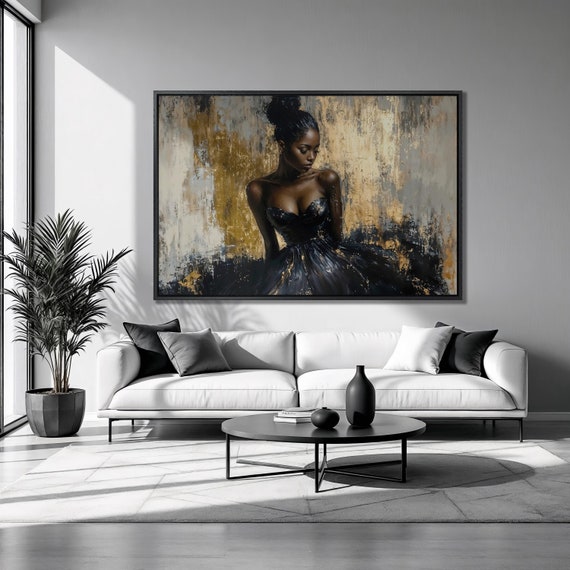 Black Girl Portrait, Stylish Feminine Art Print