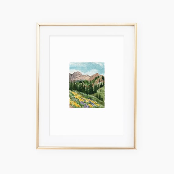 Albion Basin Utah Watercolor Landscape Art Print
