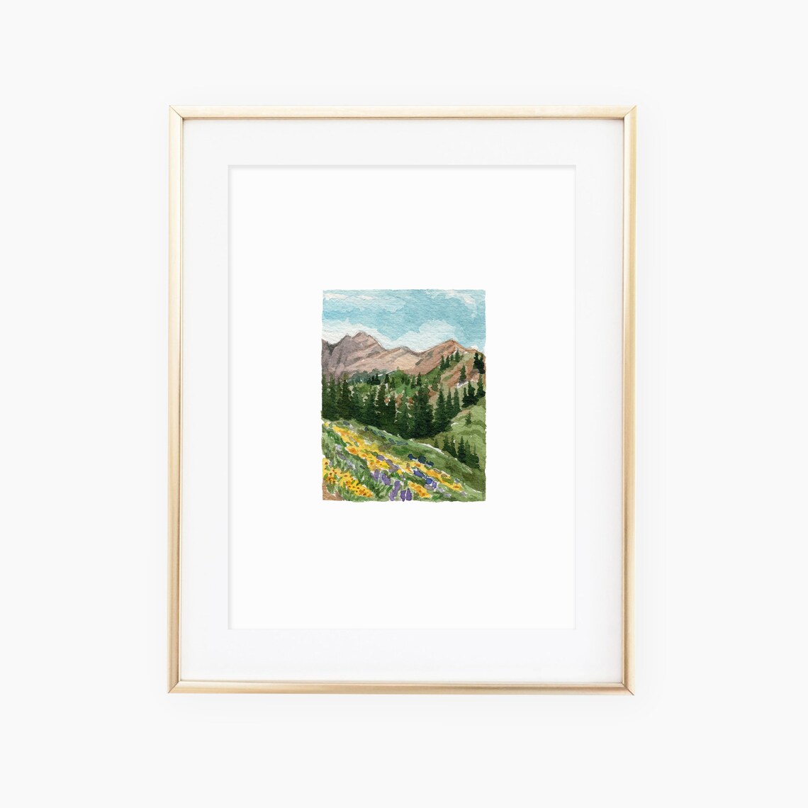 Albion Basin Utah Watercolor Landscape Art Print