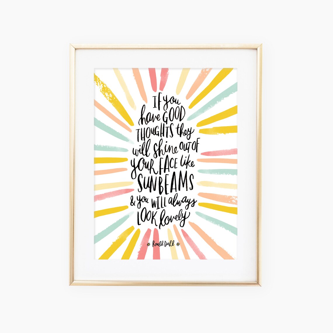 Roald Dahl Quote Art Print, Hand Lettered Saying
