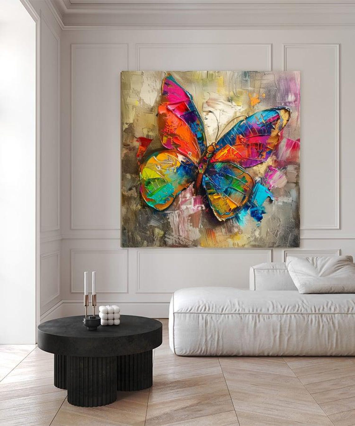 Colorful Abstract Butterfly Impasto Painting Vibrant Nature Art Poster - Image 5