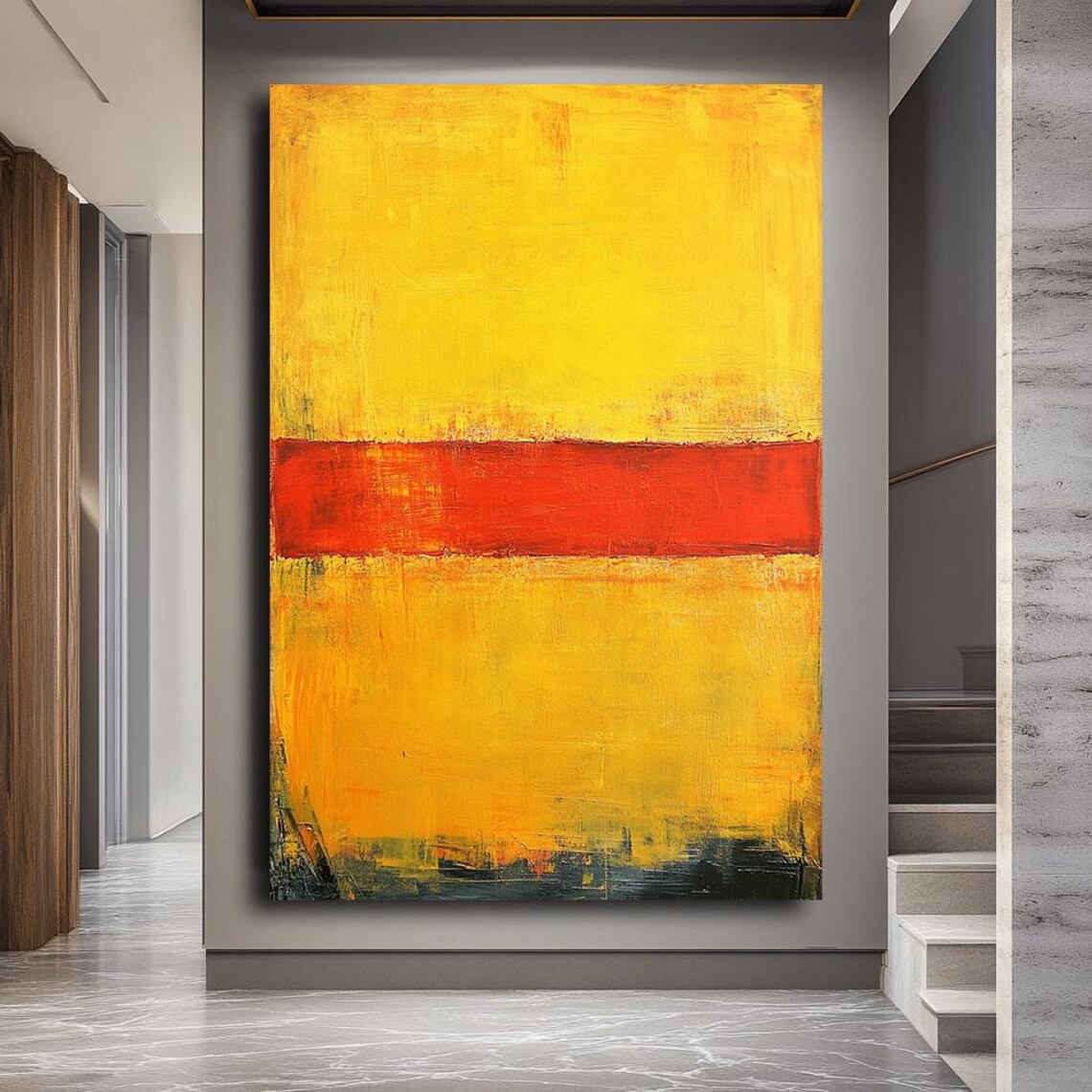 Mark Rothko Style Golden Yellow Red Horizontal Color Field Poster - Image 2