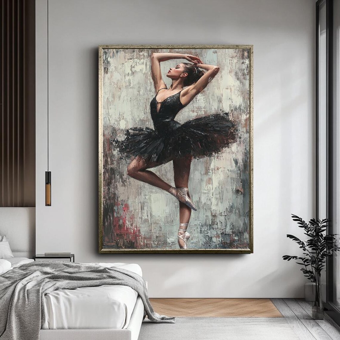 Black Swan Ballet Dancer, Modern Dance Art Print - Image 4
