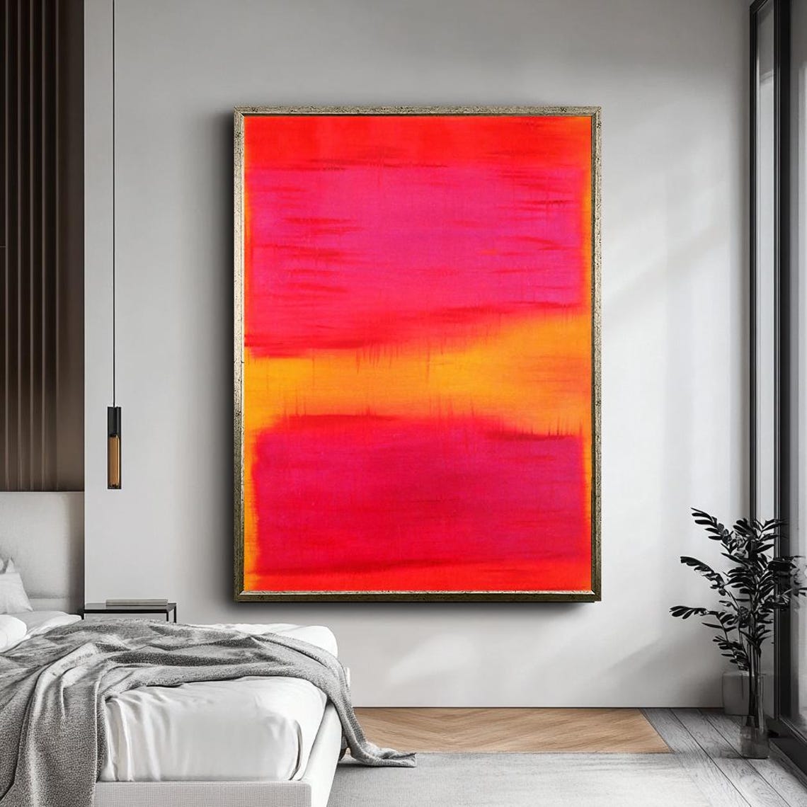 Mark Rothko Style Hot Pink Orange Sunset Abstract Color Field Poster - Image 5