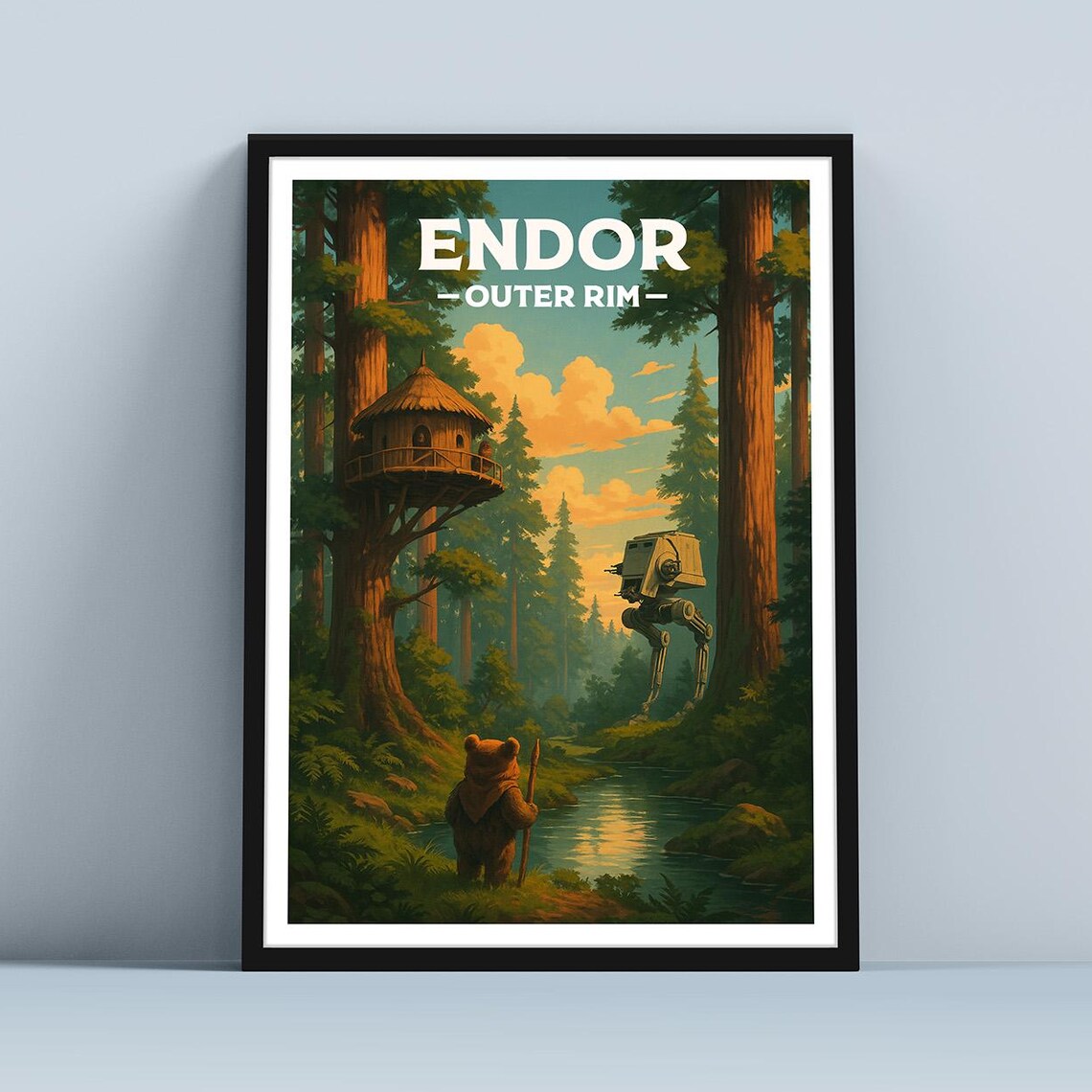 Endor Travel Poster, Fantasy Sci-Fi Art Decor