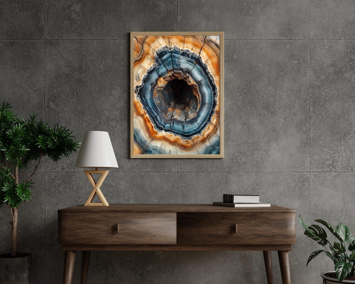 Modern Tree Rings Wall Art Artful Earthtones Print Earthtone Wall Art Decor Nature Inspired Earthtones Art Prints - Image 2