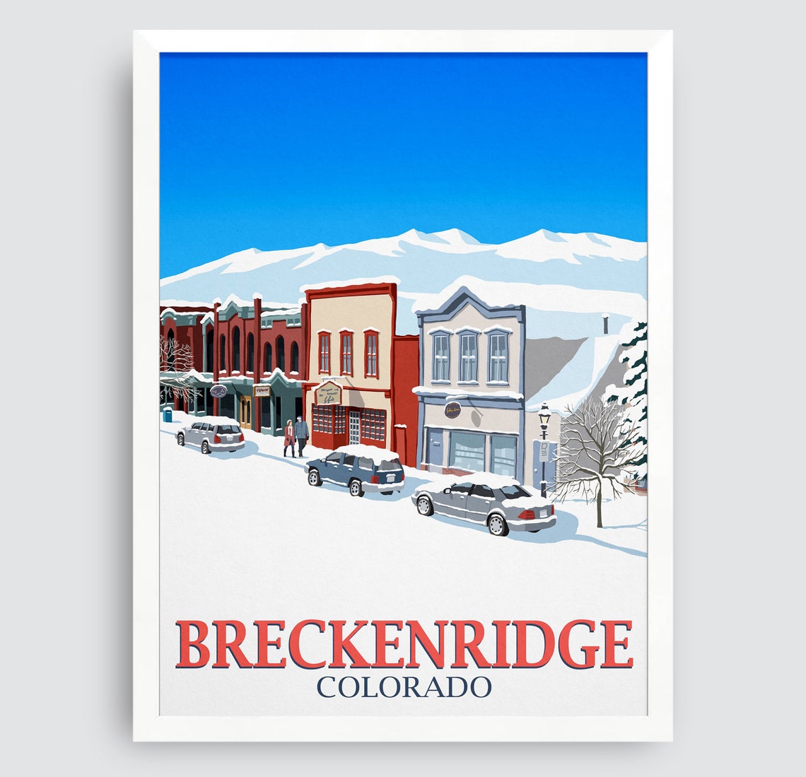 Breckenridge Colorado Snowy Main Street Winter Town Travel Poster - Image 3